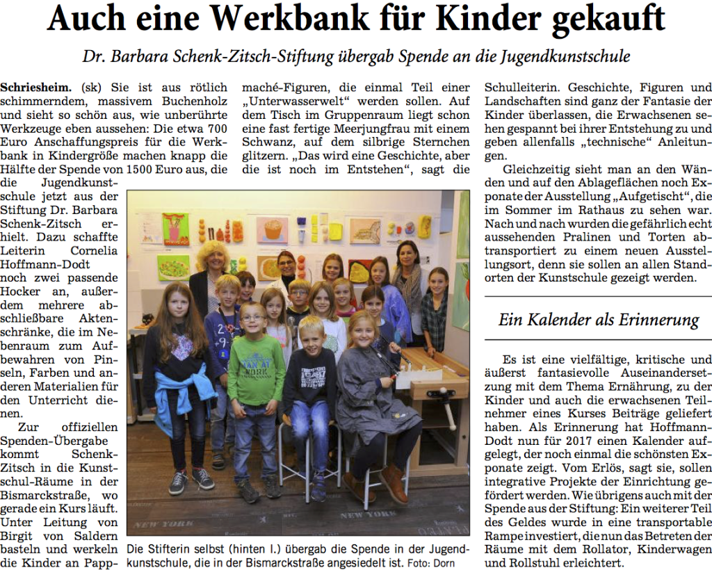 Berichterstattung aus der Rhein-Neckar-Zeitung vom 13.10.2016